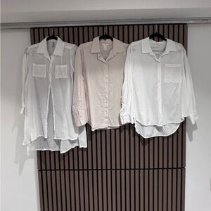 3 for 1. variety woman Button-Up Shirt White and Cream